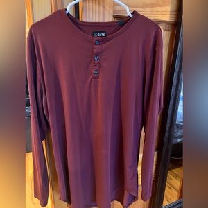AO L/S Henley - Cabernet